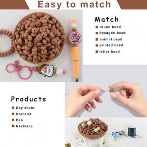 Chaîne de sucette pour bébé personnalisée en gros, perles d'espacement en <span class=keywords><strong>silicone</strong></span> de qualité alimentaire sans BPA de 12 mm - Product Image 6