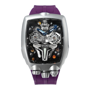 <span class=keywords><strong>Reloj</strong></span> de Lujo Personalizado para <span class=keywords><strong>Hombre</strong></span>, Mecánico Automático, Resistente al Agua, con Correa de Silicona Morada, Esfera Esqueleto, Manecillas Luminosas, Diseño Planetario <span class=keywords><strong>Solar</strong></span> - Product Image 1