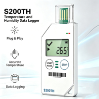Registrador de Temperatura y Humedad S200TH de un Solo Uso con Pantalla LCD USB, Registro de Datos en PDF, Clasificación IP54