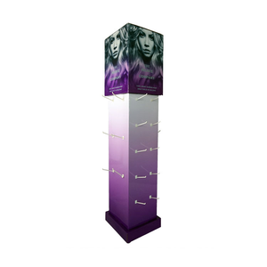 Rak <span class=keywords><strong>Display</strong></span> Kardus Berputar 4 Sisi untuk Ikat Rambut dengan Pengait dan Pegboard - Product Image 1