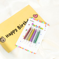 Lot de 6 bougies d'anniversaire colorées en cire de paraffine sans fumée, écologiques, faites à la main, pour la décoration de gâteaux de fête, de mariage et de banquet