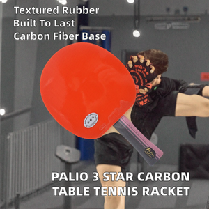 <span class=keywords><strong>Raquette</strong></span> de tennis de table portable ITTF 3 étoiles en fibre de carbone, deux picots en caoutchouc, manche long, base en 7 couches, vente en gros - Product Image 2