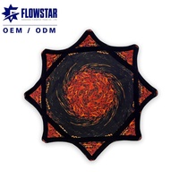 Vente en gros de foulards Flow Star Dapo de 26 pouces, tissu imprimé numérique réactif aux UV, pour festivals et raves, certifié OEKO Tex