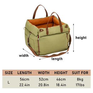 Transportín de Viaje de Lujo <span class=keywords><strong>para</strong></span> Mascotas, Cama Elevada <span class=keywords><strong>para</strong></span> <span class=keywords><strong>Perros</strong></span> <span class=keywords><strong>en</strong></span> el Asiento Trasero del Coche, de Piel Sintética de Lujo, Impermeable, con Cojín Suave y Cuerda de Seguridad - Product Image 3