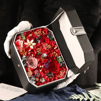 Roses éternelles dans une boîte - Bouquet de fleurs éternelles, cadeau de Noël pour femme, maman, anniversaire ou Saint-Valentin avec des roses éternelles
