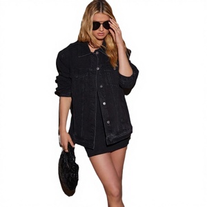 Nouvelle veste décontractée à manches longues pour femme, tendance automne/printemps, respirante, coupe-vent, 100% coton, denim lavé - Product Image 3