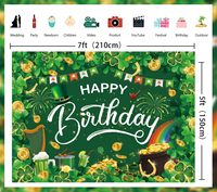 Joyeux Jour de la Saint-Patrick : Toile de fond d'anniversaire, Jour de la Chance Irlandaise, Fond de photographie trèfle vert, Bannière de fête de la Saint-Patrick