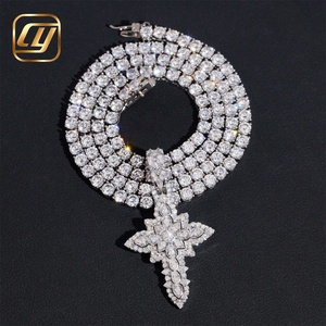 Colgante de Letra Personalizado con Diamantes de Laboratorio en Plata de Ley 925, Colgante CHOYUE para Hombre, Joyería Hip Hop - Product Image 3