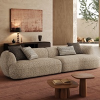 Ensemble de canapés en tissu en forme de L de style Wabi Sabi, canapé sectionnel moderne minimaliste style Dune, design multifonctionnel haute densité