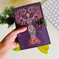 Mère de la terre Vintage cuir Journal cahier livre des ombres A5 taille vierge sans doublure coloré Deckle bord papier Journal Type