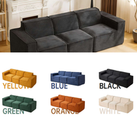Canapé sectionnel moderne trois places confortable et inclinable avec mousse à mémoire de forme, forme carrée, rembourrage en tissu et éponge pour salon