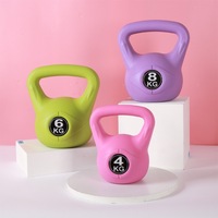 Ensemble de Kettlebells en Ciment et Plastique Écologique, Couleur Unie Personnalisable, pour Yoga et Pilates, Légers et Portables, de 2 à 16 KG