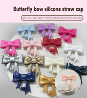 Mignon 10mm Silicone Paille Toppers Bow Cover pour 30 & 40Oz Gobelets Bouteilles Applicable pour l'eau bouillante Eau coulant Type de paille