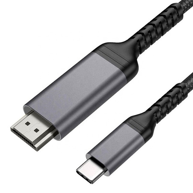 Aluminium Alloy Shell 2M 4K 30Hz/60Hz Coaxial USB 3.1 Type-C to for Cable with PVC Jacket Nickel Plated Connectors