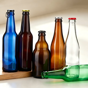 Clear Amber Blue Cylinder Glass Beer Bottles 330ml/500ml/640ml/1L Crown Cap Sealed Empty Industrial Use for Beer &amp; <strong>Soda</strong> - Product Image 1