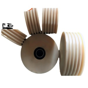 MC Nylon <b>Wheel</b> U Shaped Circular Belt Pulley 55mm 3 Grooves <b>Plastic</b> Parts For Industrial Use - Product Image 1