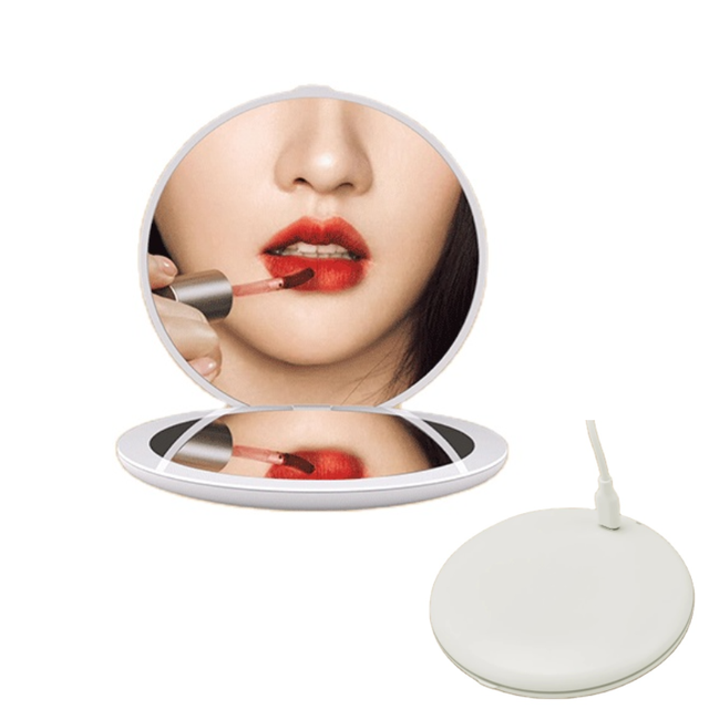 Plastic Small Compact Handheld Makeup Mirror Custom Cosmetic Hand Mirror for Women