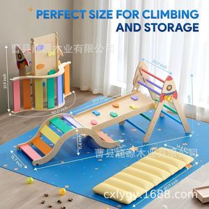 Structure d'escalade intérieure en bois pour enfants, dispositif d'entraînement à l'agilité et à l'intégration sensorielle, structure d'escalade pour la petite enfance - Product Image 3
