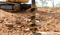 Foret hélicoïdal de 250 mm, 350 mm, 450 mm, 800 mm pour excavatrice, chargeuse compacte, tracteur – Idéal pour le jardinage et la plantation