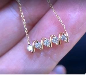 เครื่องประดับเพชรแท้ 0.20 กะรัต จากซินฟลาย แฟชั่น จี้ทองคำแท้ 18K สร้อยคอแบบเรียบหรูสำหรับผู้หญิง - Product Image 2