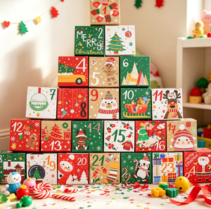 Calendrier de l'Avent de Noël en forme de dessin animé, 24 petites boîtes cadeaux en papier, DIY, sapin de Noël empilable, boîte surprise compte à rebours - Product Image 4