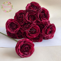 Bunga Minimalis Real Touch 33cm Ranunculus Buatan Lateks Pink Putih untuk Dekorasi Vas Pernikahan Rumah