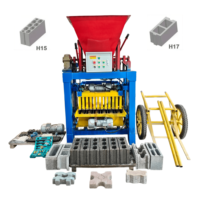 Machine à briques à moteur vibrant 4-35B, machine à fabriquer des blocs de béton creux de 4,8 kW pour pavage et construction en blocs emboîtables