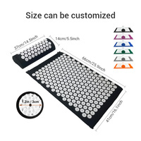 Oreiller de massage personnalisé OEM pour points d'acupuncture, soulageant les douleurs au cou et au dos, tapis d'acupuncture de yoga avec oreiller, sac de transport inclus