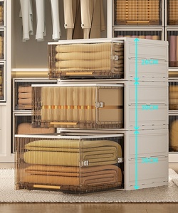 Phòng ngủ hiện đại phòng khách có thể gập lại PP nhựa lưu trữ ngăn kéo hộp <span class=keywords><strong>Stackable</strong></span> tủ quần áo tổ chức tủ quần áo mặt hàng hình chữ nhật - Product Image 4