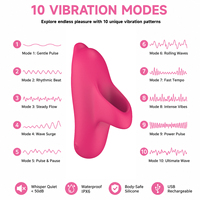 Vibrateur de doigt en silicone personnalisé AITT en forme de dauphin - Rechargeable par USB, étanche IPX6, 10 modes de vibration, stimulation vaginale portable