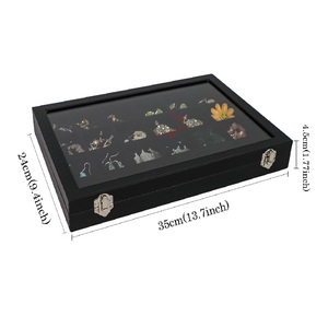 Matériel de haute qualité 24 grille boîte à bijoux étui organisateur <span class=keywords><strong>vitrine</strong></span> affichage bijoux amovible - Product Image 3