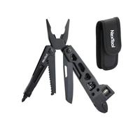 Outil multifonction pliable d'extérieur 9-en-1 : Pince, tournevis, scie à bois, couteau de camping et de randonnée, outil mécanique EDC NE20391