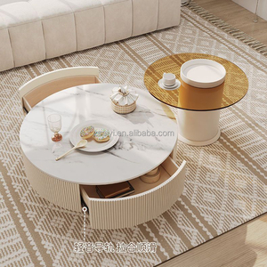 AIYI, nuevo diseño, mesa de centro de té blanco de lujo, madera maciza de Color <span class=keywords><strong>Natural</strong></span> para sala de estar, muebles para el hogar - Product Image 6