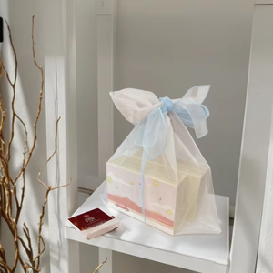Sac fourre-tout en organza bicolore noué aux épaules, sac de shopping résistant et transparent, sac de mode personnalisé pour femmes, idéal pour cadeaux, vêtements et cosmétiques - Product Image 3