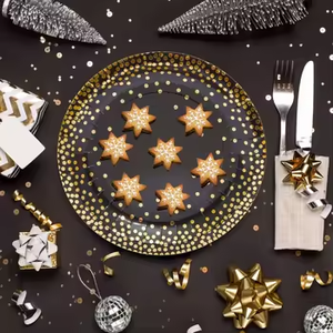 Hot Selling 7 Inch Disposable Foil Plate Exceptional Quality for Modern Parties Cake Desserts Party Tableware <b>Table</b> Decorations - Product Image 2