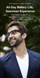 Lunettes Intelligentes Magnétiques AG01 avec Grande Batterie MAX pour l'Extérieur, Reconnaissance Intelligente, Caméra 8MP, Enregistrement Vidéo, <span class=keywords><strong>Traduction</strong></span> IA 2026 - Product Image 2