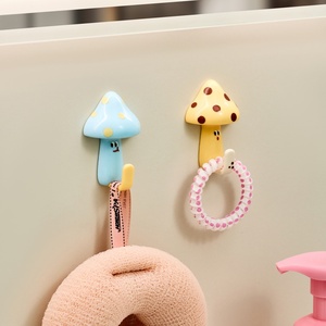 Custom Logo /Color Curve Single Hook No Drill Holes Sticky Cloth <b>Coat</b> Rack Shower <b>Robe</b> Garage Wall Hanger Hook Mushroom Hook - Product Image 1