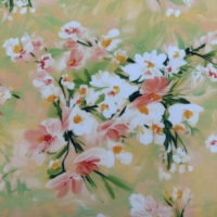 Tissu en rayonne 45S imprimé floral aquarelle coloré, 100 % viscose, léger, imprimé réactif, pour robes et chemises, vente en gros