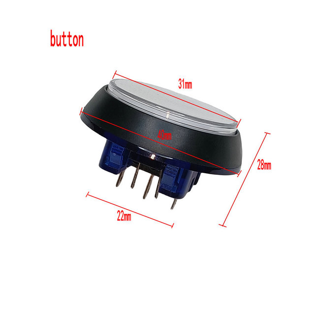 JSJM Round Button for Fishing Video Games Push Button/Switches Arcade Accessories Rubber Material 4cm*4cm*3cm