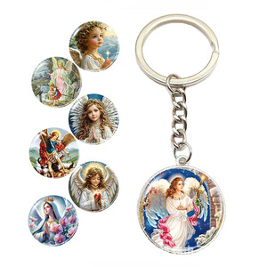 Cute Little Angel Wings Key Chain Pendant Glass Alloy Luggage Pendant Jewelry Wholesale Keychains