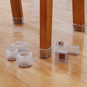 Non-Slip Transparent White Rubber Silicone <b>Chair</b> Table Leg Cover Furniture <b>Floor</b> <b>Protectors</b> <b>Chair</b> Leg Caps - Product Image 2