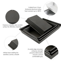 Doppelseitig Antihaftbeschichtete 1,5mm Aluminium Quadratische Pizza-Backform 9 Zoll 250x250mm Pizza-Backblech Pizzateller