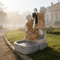Fuente de Pared de Mármol para Interiores y Exteriores, Cascada Decorativa para Jardín, Hogar, Hotel, Granja