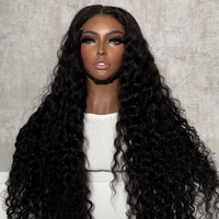 Perruque Lace Frontale en Cheveux Humains Bouclés Ondulés Profonds HD 6x6 Densité 250, Transparente, 30-34 Pouces, Perruques Lace Front 5x5 en Cheveux Humains