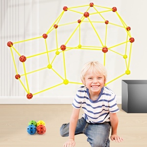 HUADA – ensemble de <span class=keywords><strong>Construction</strong></span> pour enfants, <span class=keywords><strong>Construction</strong></span> créative, Tunnel, château, jeu, <span class=keywords><strong>Fort</strong></span>, blocs de <span class=keywords><strong>Construction</strong></span>, tente, jouets, bricolage, 67 pièces - Product Image 2