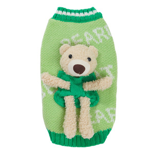 Pull pour chien motif ours mignon vert, vêtements d'hiver confortables pour petits chiens, Pomeranian, Bichon Frisé, Pinscher miniature, Teddy Bear - Product Image 5