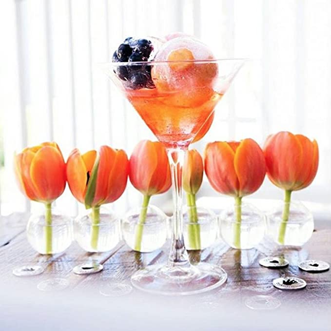 Dewocke Vaso da fiori in vetro, 20 cm, stretto collo, alto e sottile, decorativo per boccioli, moderno trasparente per centrotavola, soggiorno, cucina, ufficio
