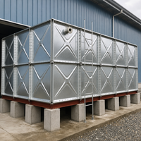 Réservoir modulaire carré en acier galvanisé à chaud, panneaux boulonnés, pour stockage d'eau incendie