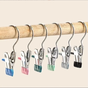 Portable Stainless Steel Metal <strong>Clip</strong> <strong>Hangers</strong> for Living Room Closet Hanging Pins for Clothes Travel Socks Pants Organizer Laundry - Product Image 2