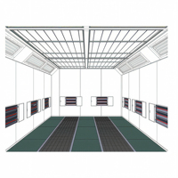 Cabine de peinture de luxe de grande taille 9m*4.5m*3m pour voiture/SUV/camion léger/bateau, cabine de pulvérisation intérieure 30pi*14pi*9.8pi